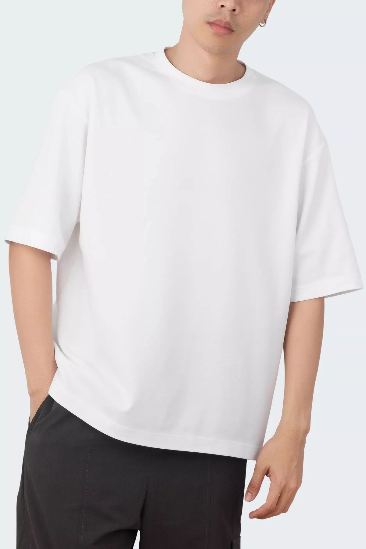 Oversized Premium Heavy 240 GSM Tshirt White (Unisex)-Terry cotton
