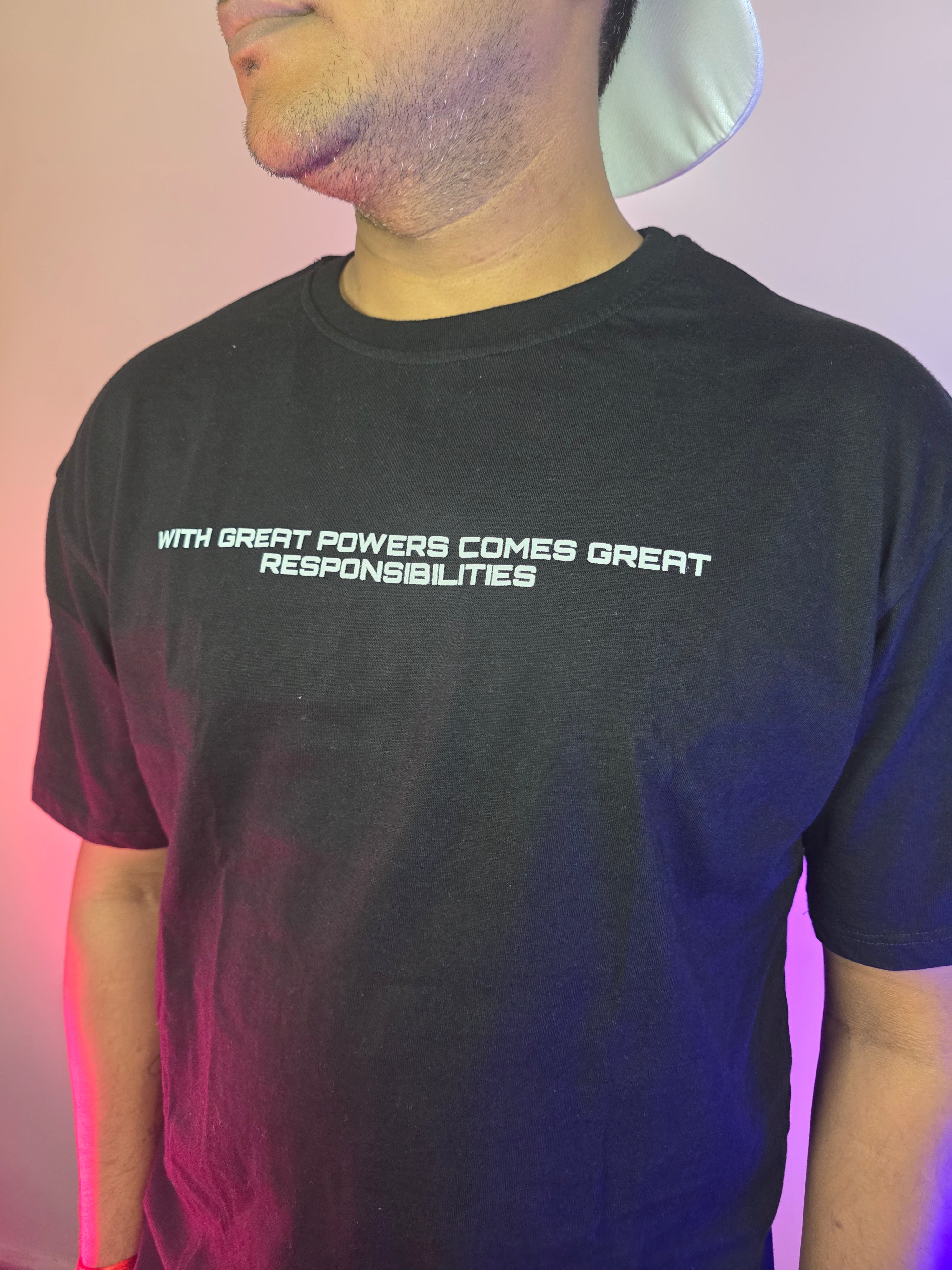 With Great Power Comes Great Responsibility | Spider-Man Black T-Shirt for Men