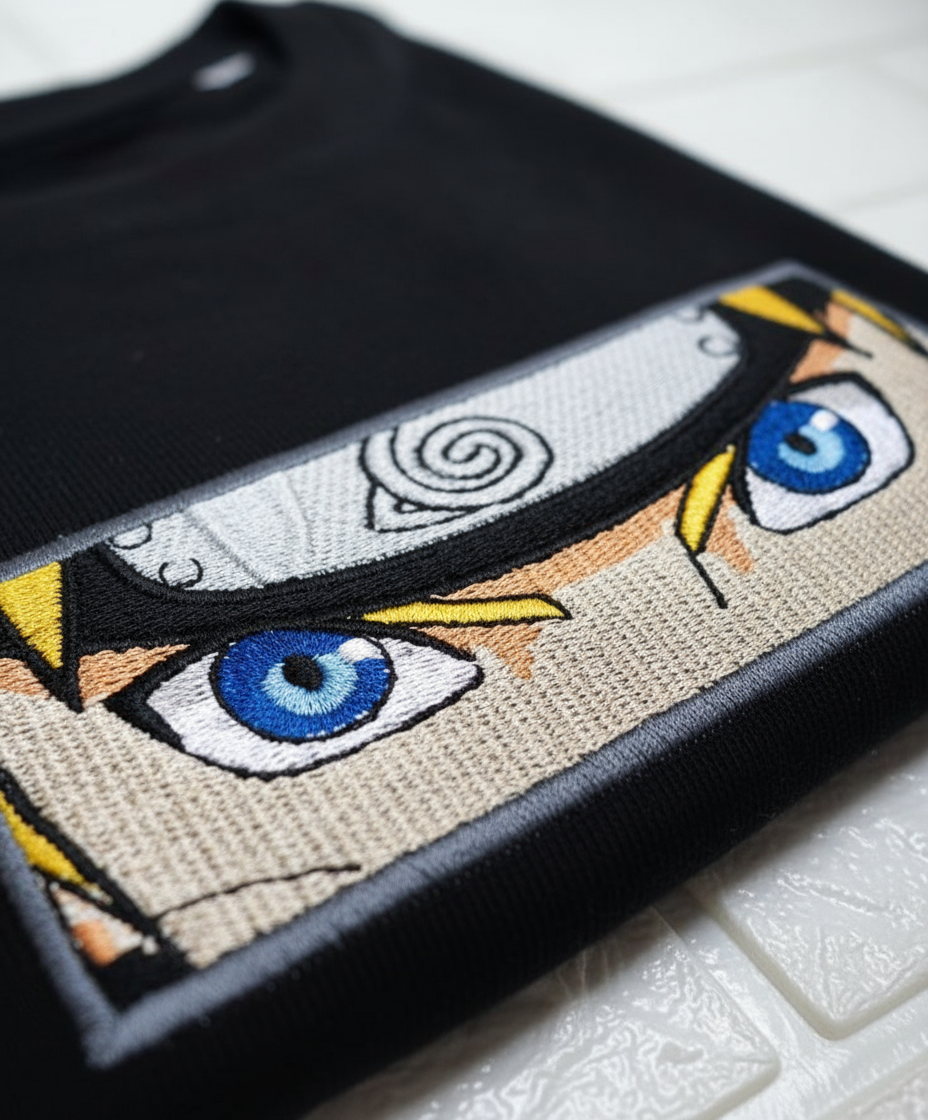 Naruto Black Unisex Oversized Tshirt - (Embroidered)